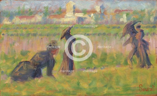Figures in a Landscape, c. 1883. Creator: Georges-Pierre Seurat.