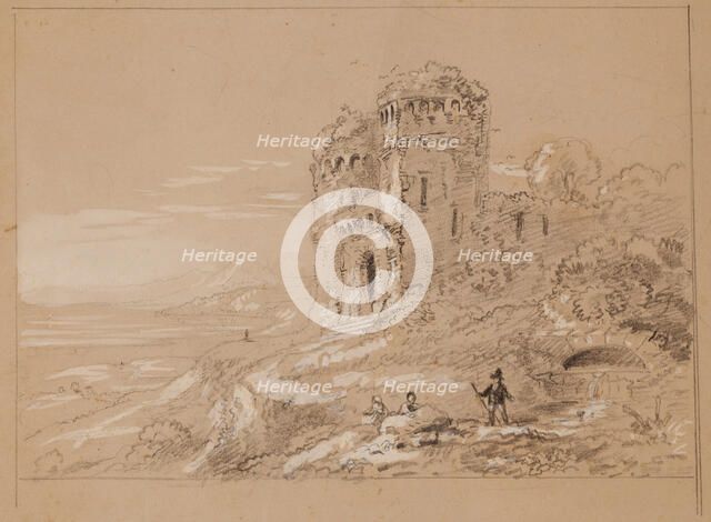 Figures in a Landscape, c1820-1848. Creator: Thomas Cole.