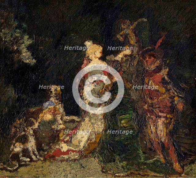 Figures in a Park, 1880-1883. Creator: Adolphe Monticelli.