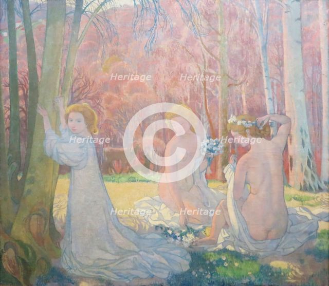 Figures in a Spring Landscape, (Sacred Grove), 1897. Creator: Maurice Denis.