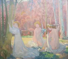 Figures in a Spring Landscape, (Sacred Grove), 1897. Creator: Maurice Denis