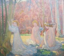 Figures in a Spring Landscape, (Sacred Grove), 1897. Creator: Maurice Denis