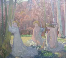Figures in a Spring Landscape (Sacred Grove) 1897. Artist: Maurice Denis