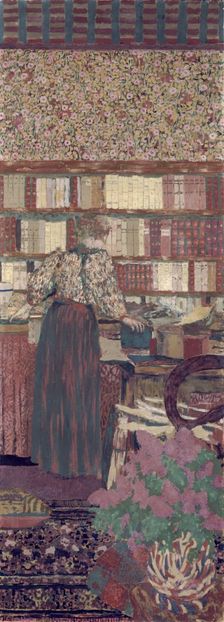 Figures in an interior. The choice of books, 1896. Creator: Edouard Vuillard