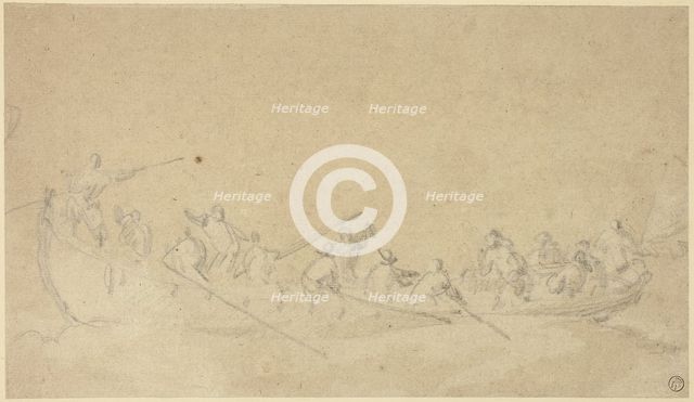 Figures in Boats, n.d. Creator: Willem van de Velde the Younger.