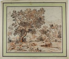 Figures in Idyllic Italianate Landscape, n.d. Creator: Franz Kobell