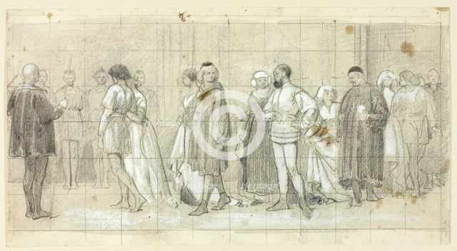 Figures in Procession, n.d. Creator: Henry Stacy Marks.