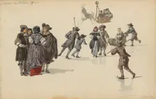 Figures in seventeenth-century clothing, 1882. Creator: Cornelis Springer