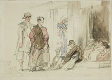 Figures near Doorway, 1825/30. Creator: David Wilkie