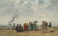 Figures on the Beach, c. 1867/1870. Creator: Eugene Louis Boudin
