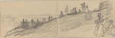Figures on Top of a Hill, Overlooking the Sea. Creator: Felix Hilaire Buhot