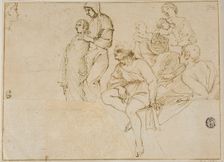 Figures on Balustrade, n.d. Creator: Unknown