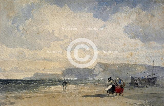 Figures on beach,  c1840-1880. Creator: William Roxby Beverley.