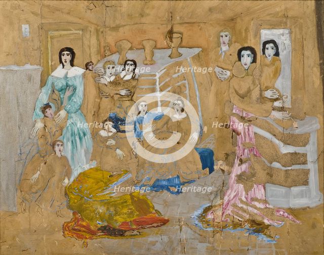Figures on Golden Ground. Composition from His Illness. Creator: Carl Fredrik Hill.