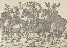 Figures on horseback, from The Triumph of Caesar 1504. Creator: Jacob von Strassburg