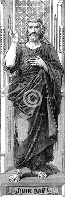Figures prepared by Baron von Hess for a painted window in Glasgow Cathedral: John the Baptist, 1862 Creator: Unknown.
