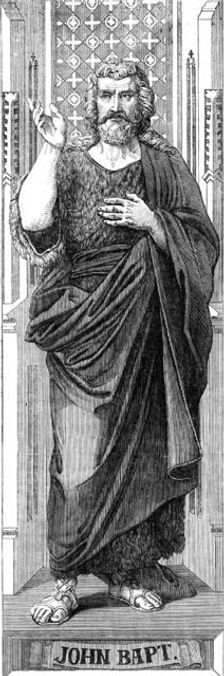 Figures prepared by Baron von Hess for a painted window in Glasgow Cathedral: John the Baptist, 1862 Creator: Unknown
