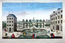 Figures strolling in a garden, Windsor, Berkshire, c1753. Artist: Anon
