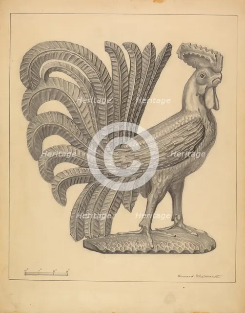 Figurine: Cock, c. 1937. Creator: Bernard Westmacott.