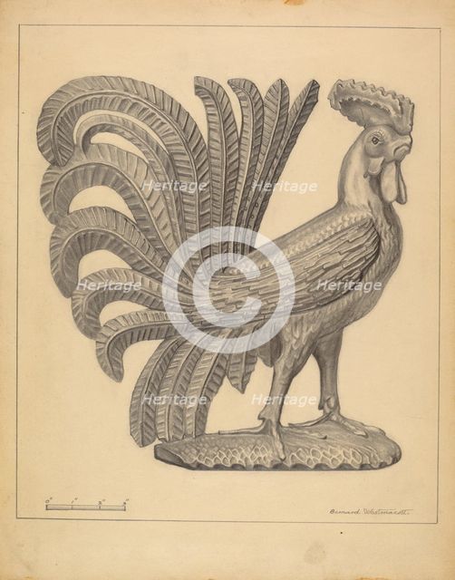 Figurine: Cock, c. 1937. Creator: Bernard Westmacott.