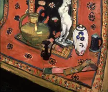 Figurine and Vases on Oriental Carpet (En rouge de Venise) 1908. Creator: Henri Matisse