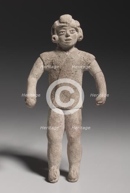Figurine Holding A Ball(?), Xochipala style (1500-500 BC). Creator: Unknown.