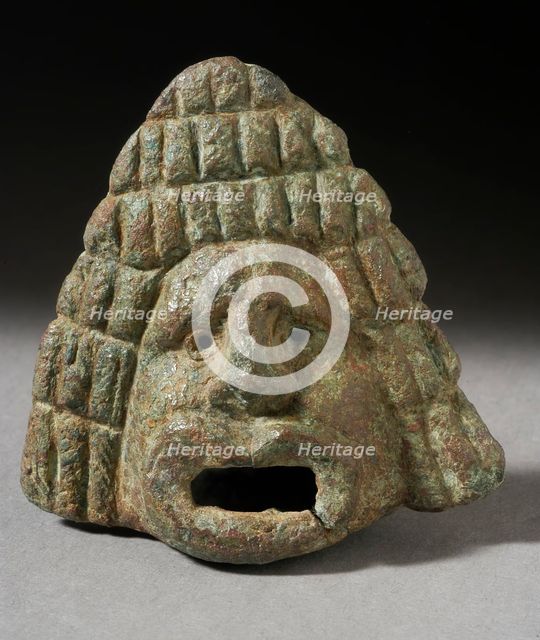 Figurine of a Theater Mask (?), Roman Period (30 BCE-395 CE). Creator: Unknown.