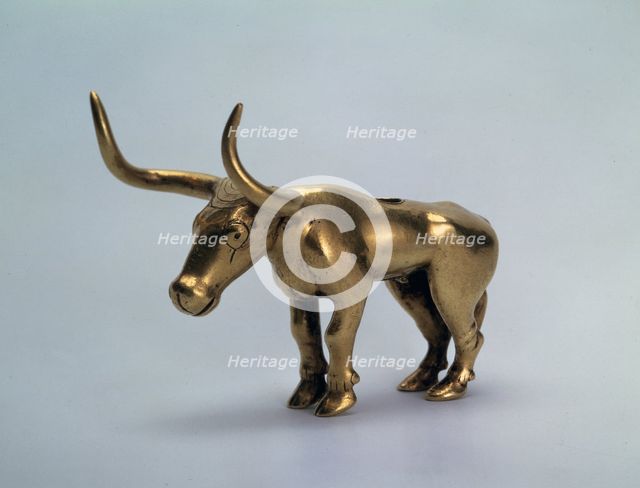 Figurine of a Bull (Piece from a pole of a canopy), 3rd millenium BC. Artist: Scythian Art  