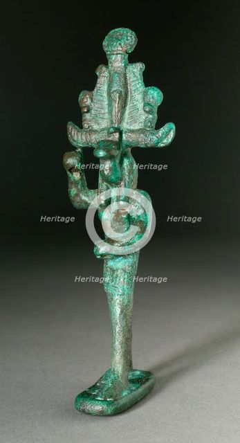 Figurine of a Cobra Headed Deity Spearing an Enemy, Probably Ptolemaic Period (332-30 BCE). Creator: Unknown.