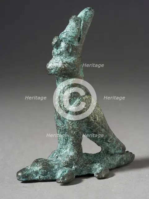 Figurine of a Falcon Standing on a Crocodile, Ptolemaic Period (323-30 BCE). Creator: Unknown.