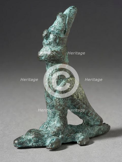 Figurine of a Falcon Standing on a Crocodile, Ptolemaic Period (323-30 BCE). Creator: Unknown.