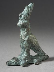 Figurine of a Falcon Standing on a Crocodile, Ptolemaic Period (323-30 BCE). Creator: Unknown