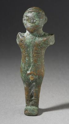 Figurine of a God Grasping His Phallus, Late Period-Roman Period (664 BCE-200 CE). Creator: Unknown