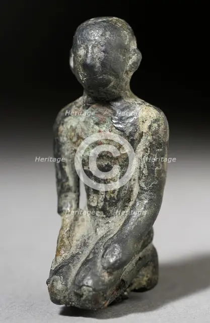 Figurine of a Human Worshipping, Probably Late Period (664-332 BCE). Creator: Unknown.
