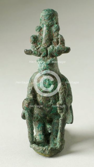 Figurine of a Syncretic Dwarf-Cobra-Hawk God, Late Period-Ptolemaic Period (664-30 BCE). Creator: Unknown.