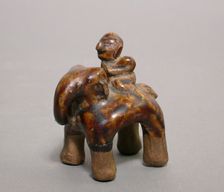 Figurine of Elephant and Rider, 14th/15th century. Creator: Unknown