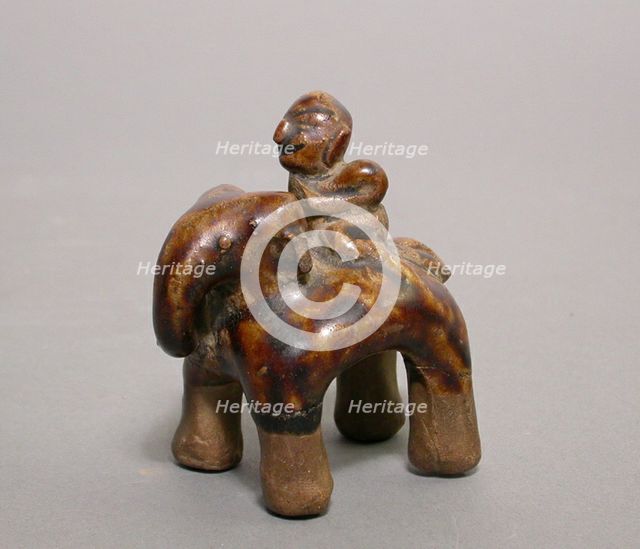 Figurine of Elephant and Rider, 14th/15th century. Creator: Unknown.