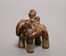 Figurine of Elephant and Rider, 14th/15th century. Creator: Unknown