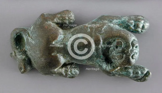 Figurine of Seated Lion with Turned Head, Late Roman Period-early Islamic Period (400-800 CE)... Creator: Unknown.