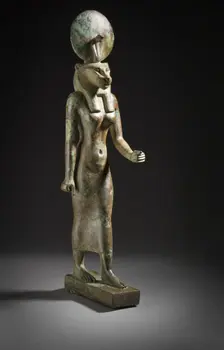 Figurine of the Goddess Wadjet, between c.664 and c.525 B.C.. Creator: Unknown