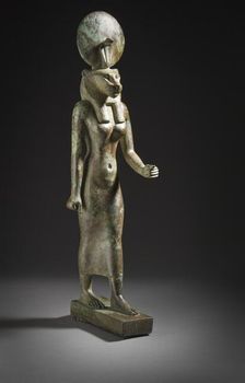 Figurine of the Goddess Wadjet, between c.664 and c.525 B.C.. Creator: Unknown