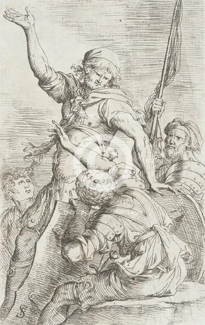 Figurine: Soldiers Conversing, between c1656 and c1657. Creator: Salvator Rosa.