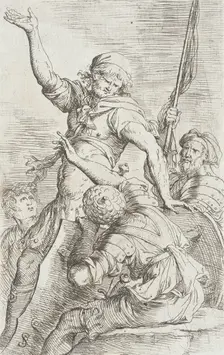 Figurine: Soldiers Conversing, between c1656 and c1657. Creator: Salvator Rosa