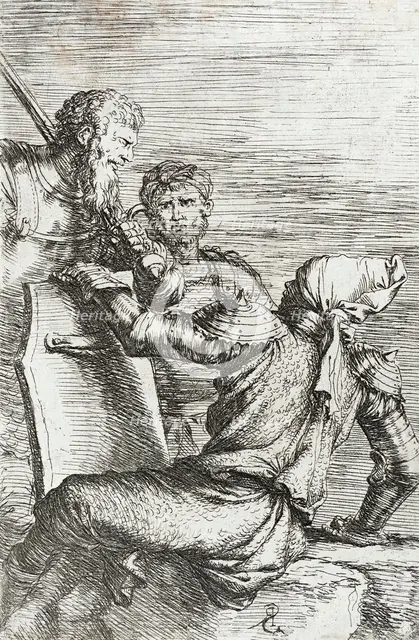 Figurine: Three Soldiers, between circa 1656 and circa 1657. Creator: Salvator Rosa.