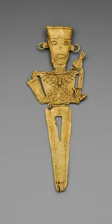 Figurine (Tunjo) of a Standing Figure with Crossed Bands Covering Torso, A.D. 1000/1500. Creator: Unknown