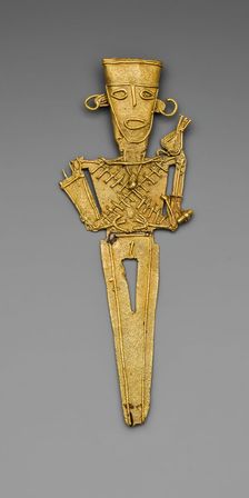 Figurine (Tunjo) of a Standing Figure with Crossed Bands Covering Torso, A.D. 1000/1500. Creator: Unknown
