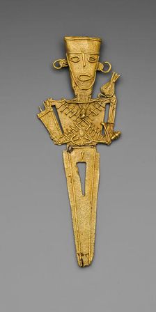 Figurine (Tunjo) of a Standing Figure with Crossed Bands Covering Torso, A.D. 1000/1500. Creator: Unknown