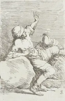 Figurine: Turbaned Man Bending Back with Raised Arms, between circa 1656 and circa 1657. Creator: Salvator Rosa