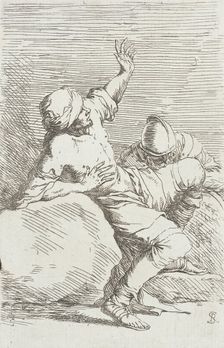 Figurine: Turbaned Man Bending Back with Raised Arms, between circa 1656 and circa 1657. Creator: Salvator Rosa