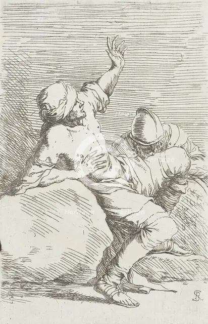 Figurine: Turbaned Man Bending Back with Raised Arms, between circa 1656 and circa 1657. Creator: Salvator Rosa.